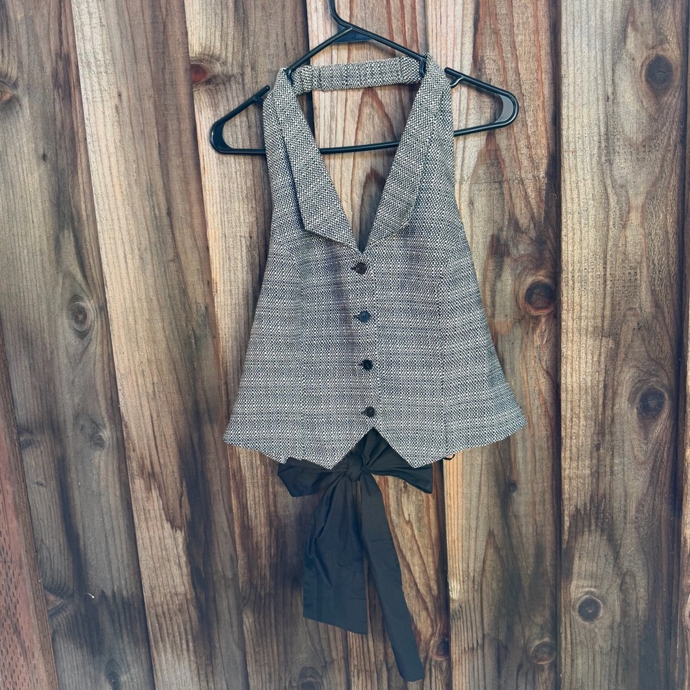 Sunday in Brooklyn Black and White Halter Vest - Anthropologie